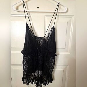 Black Lace Lingirie‎ Cami Top Size Medium